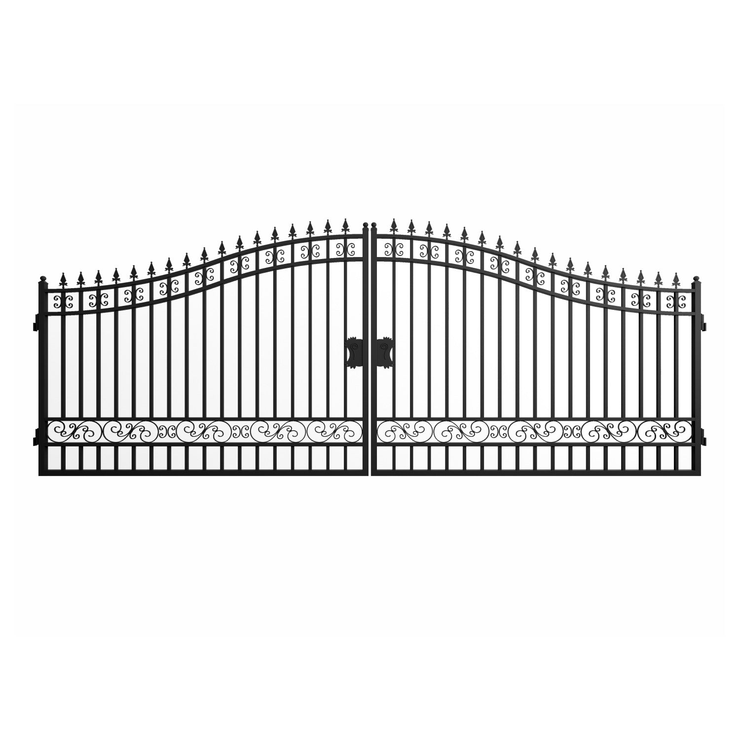 18x8 ft Steel Dual Swing Driveway Gate