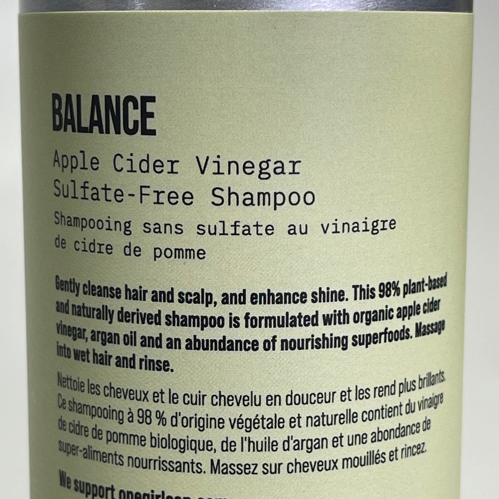 AG CARE Balance Shampoo Apple Cider Vinegar Sulfate-Free 12 fl oz 100094
