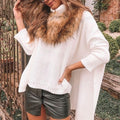 Women's Plus Size Irregular Knitted Sweater Coat