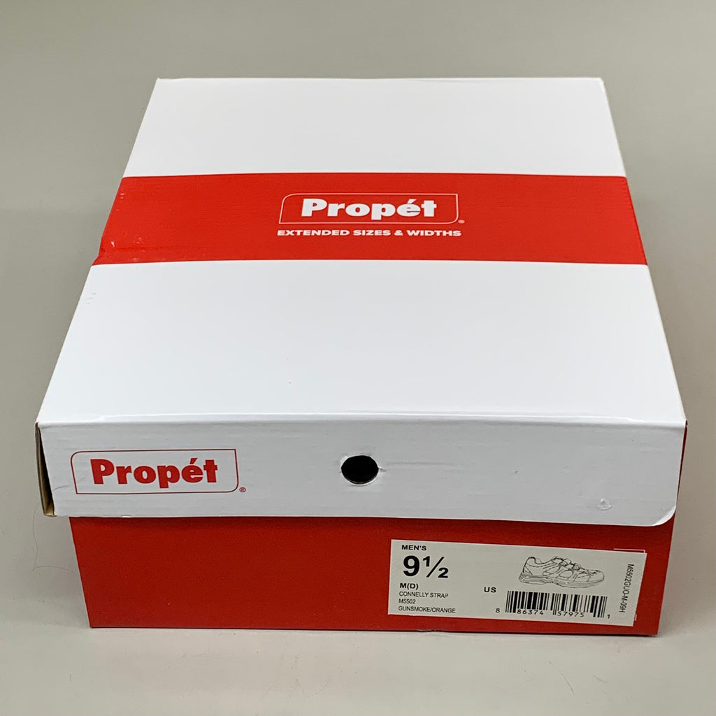 PROPET Connelly Strap Sneaker Shoes M(D) Men's SZ 9.5 Gunsmoke/Orange M5502GUO-M-09H