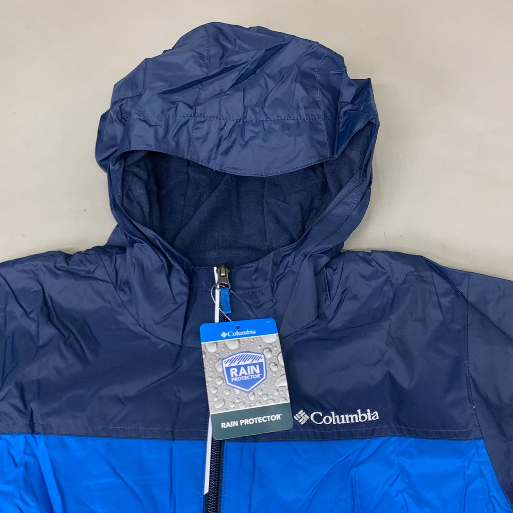 COLUMBIA Rain-Zilla Fleece Lined Jacket Youth Sz XL Bright Indigo/Navy RB3418-433