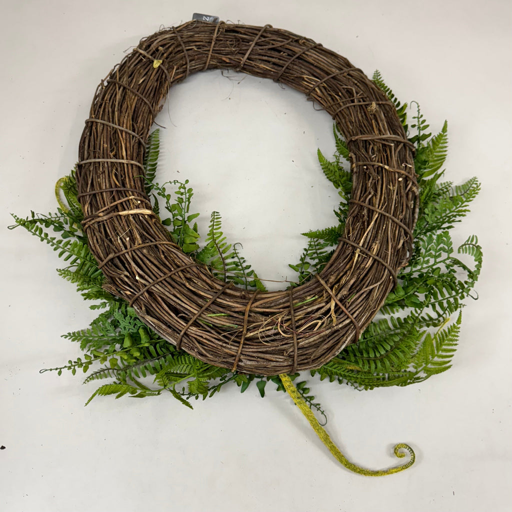 RAZ IMPORTS Oval Mixed Fern Wreath Home Decor 28" Green W4102231