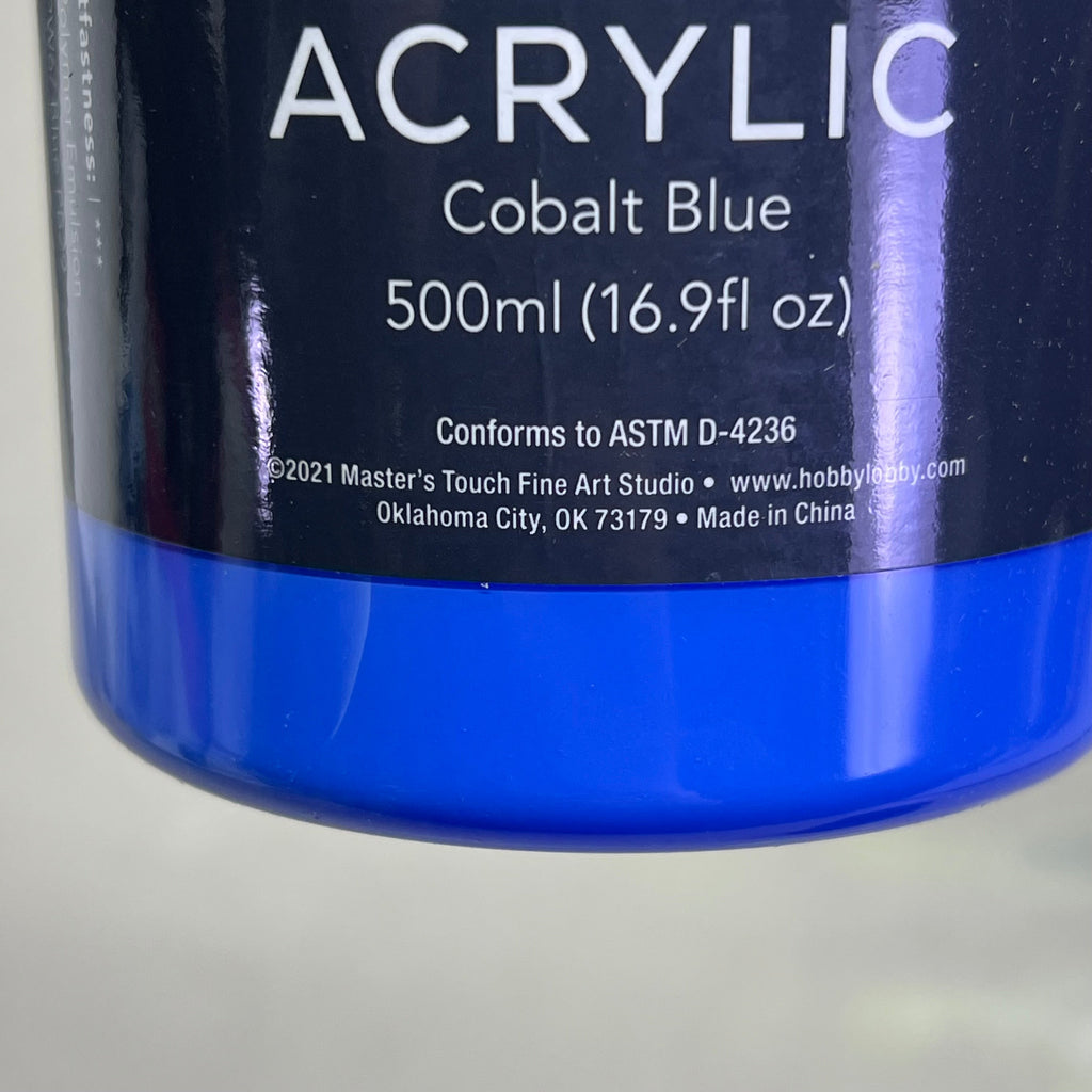 MASTERS TOUCH (2 PACK) Liquid Acrylic Artist Paint 16.9 oz Cobalt Blue 1820919