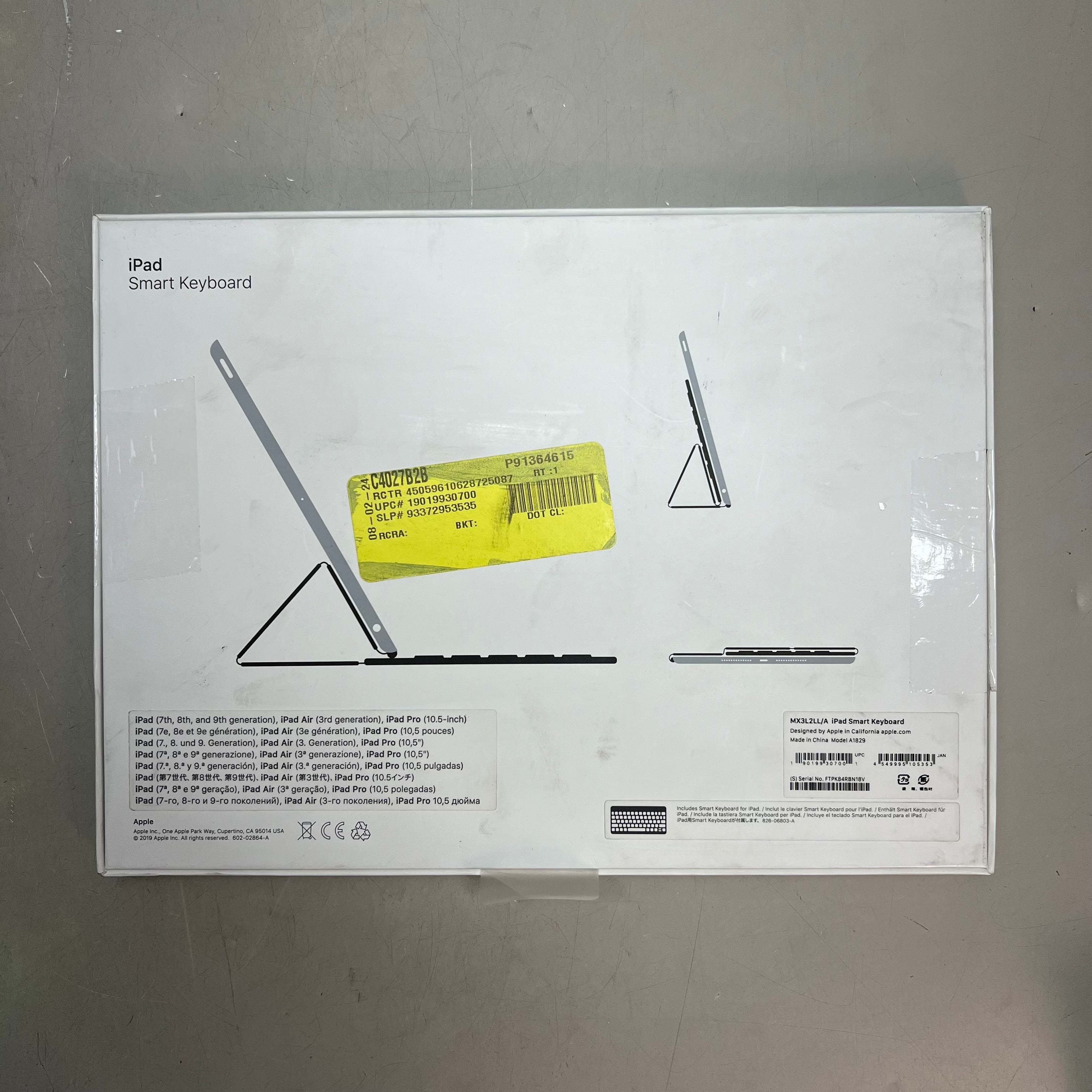 APPLE Smart Keyboard For IPad 7th-9th Generation Black MX3L2LL/A (Return)