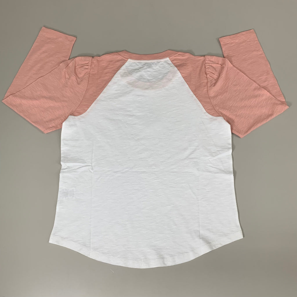 VERONICA BEARD Jeans Women's Mason Baseball Tee Sz-S Rosebloom/White