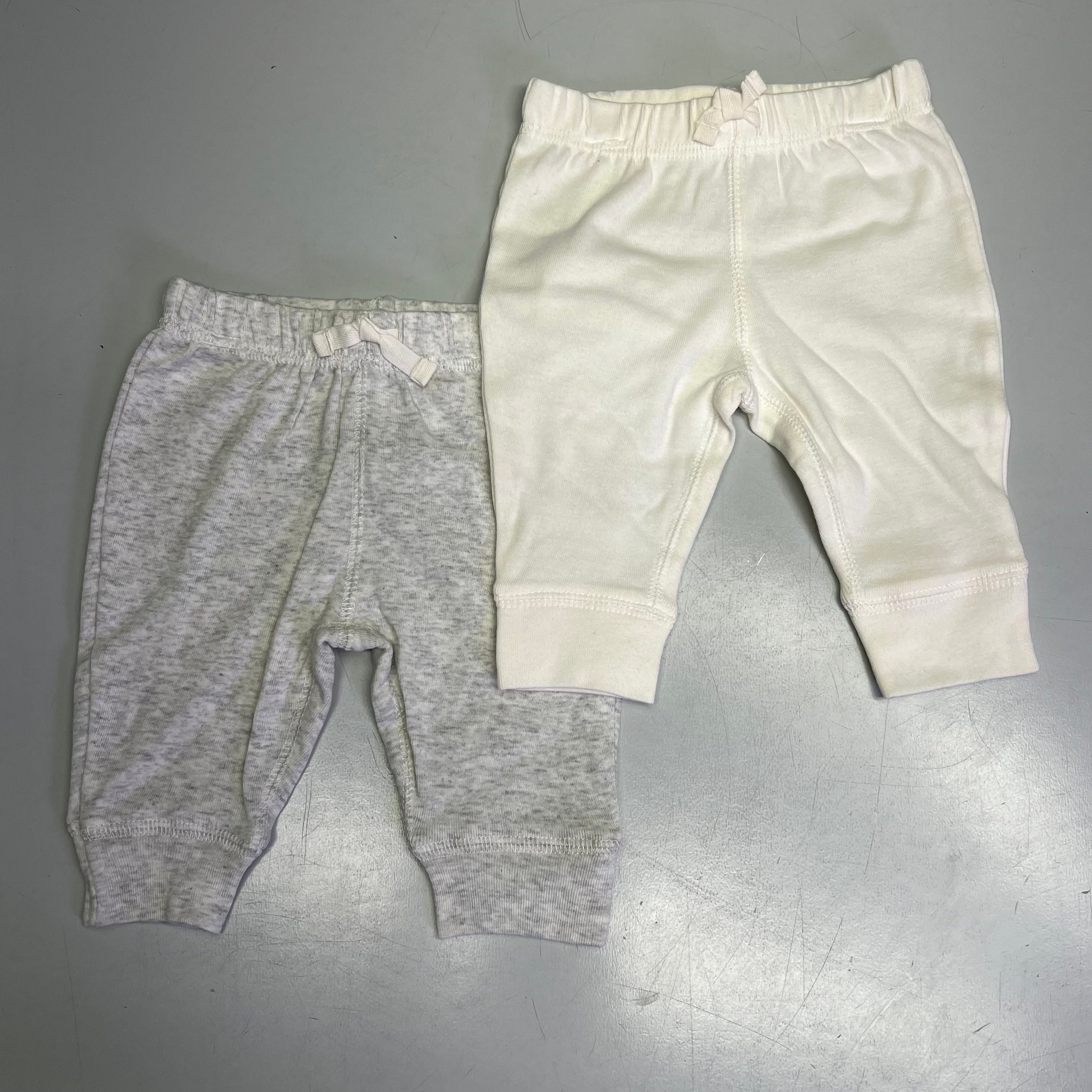 CARTERS (SET OF 2) Cotton Jogger Pants Babys Newborn Heather Grey/Ivory 1S992310