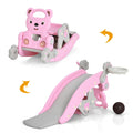 4-in-1 Toddler Slide and Rocking Horse Playset with Basketball Hoop