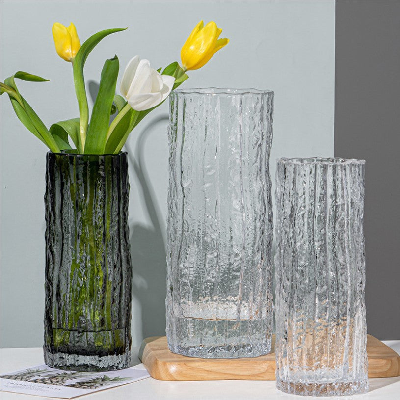 Nordic Light Luxury Simple Transparent Glass Vase Living Room Table Decorations Ornaments