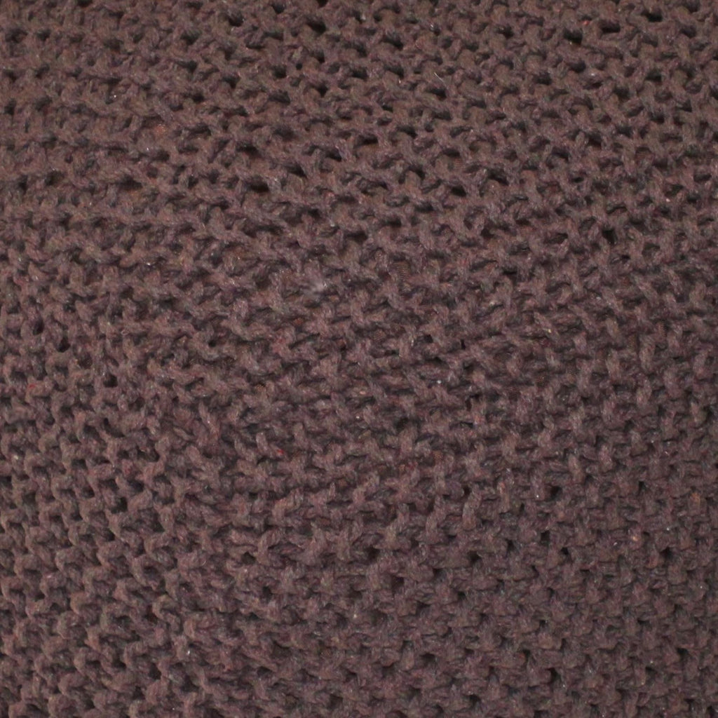 Semi Rounded Pouf Cable Knitted Perfect Seating