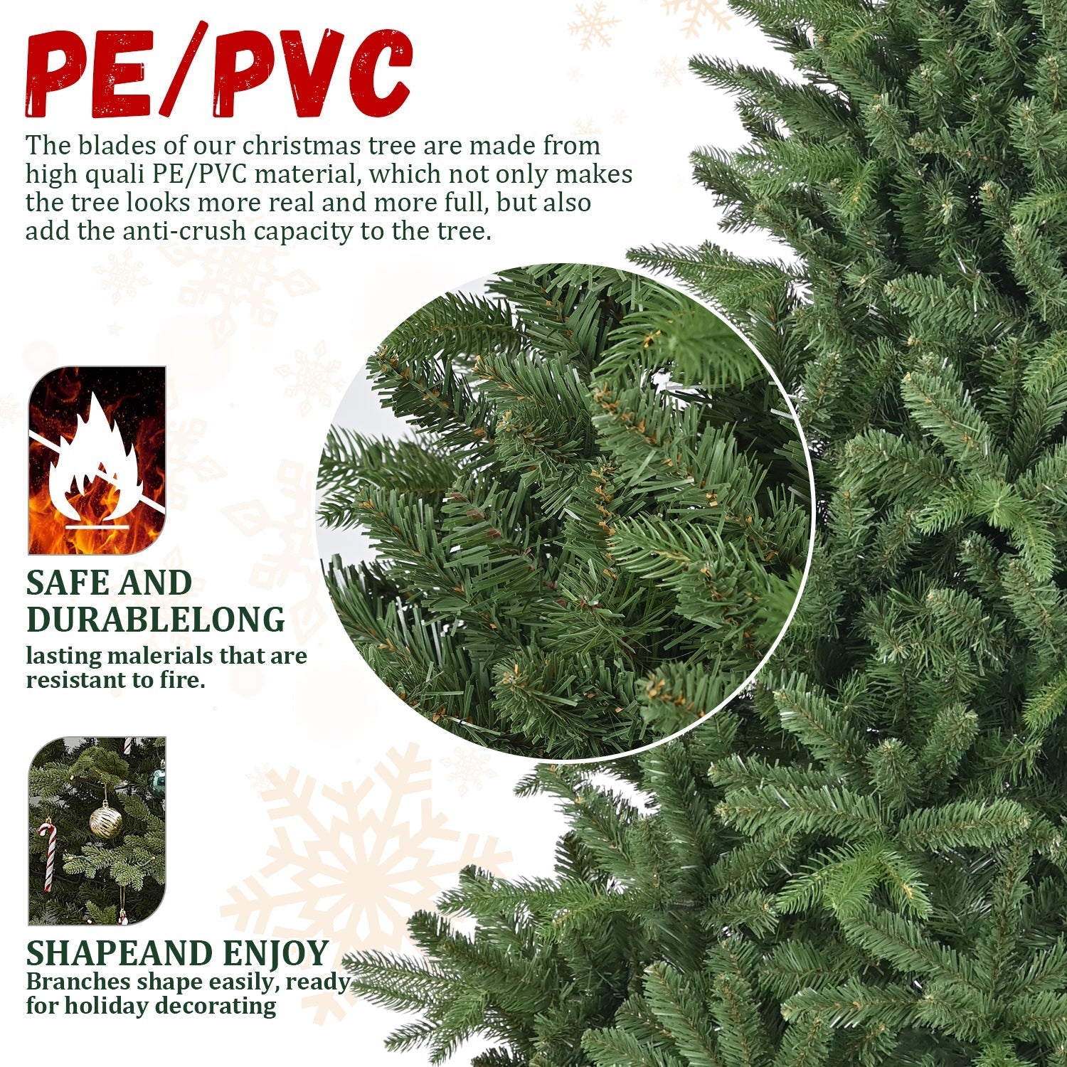 6ft Artificial Christmas Tree with 1168 Branch Tips Full Lush Pine