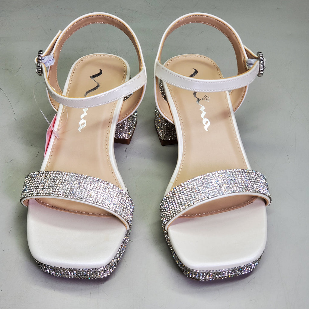 NINA Marysol Dress Sandals Girls SZ 5 M White Smooth / Stones K200652