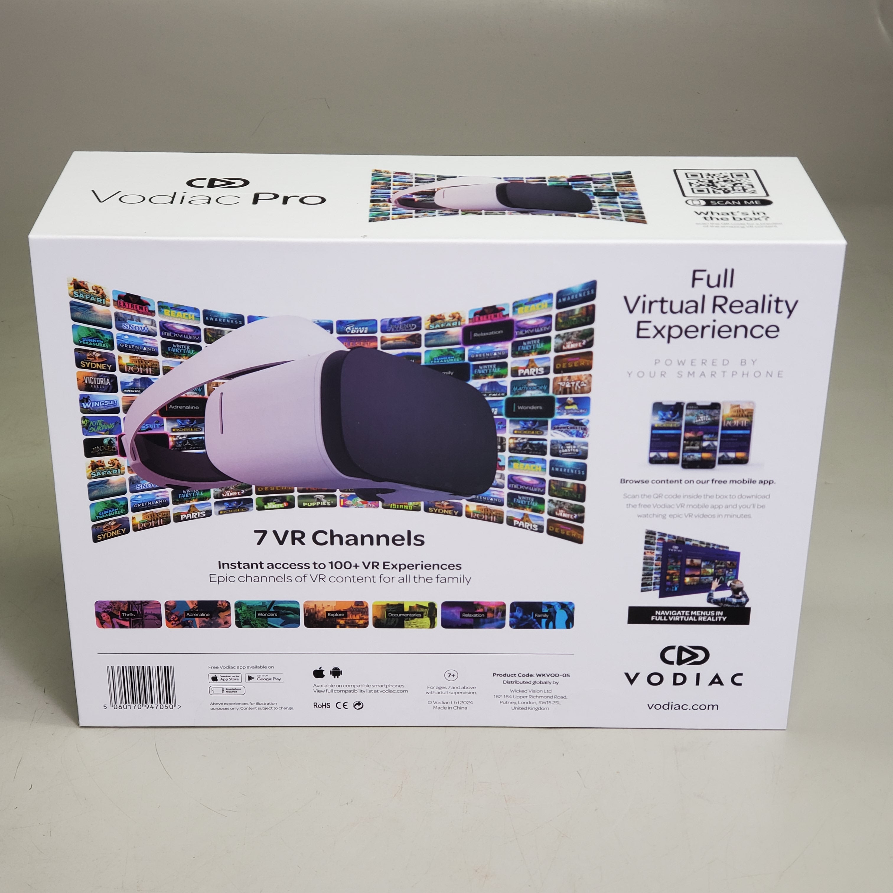 VODIAC PRO Smart Phone VR Headset Immersive Virtual Reality Kit White WKVOD-05