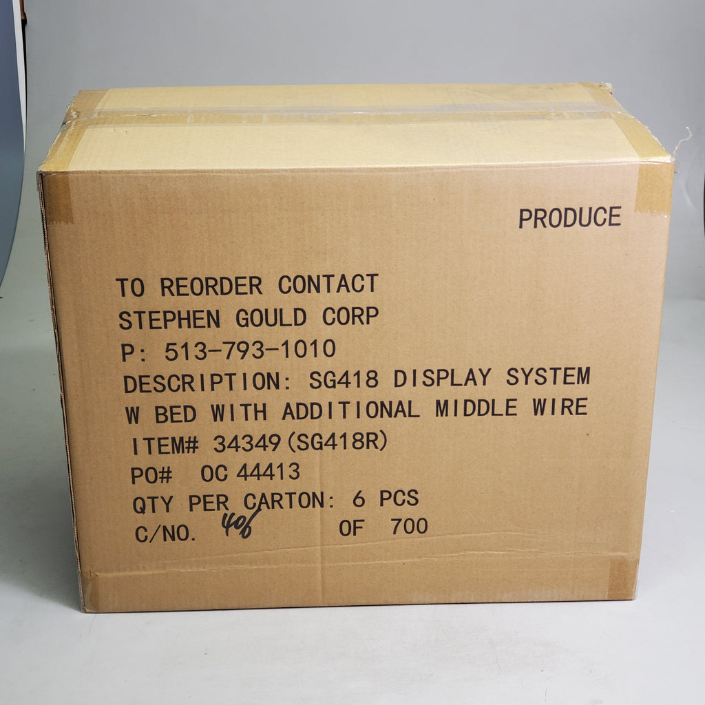 STEPHEN GOULD CORP (6 Pack) Retail Push Tray's Display System Bed W/ Additional Middle Wire ~5"x20" Black sg418 34349