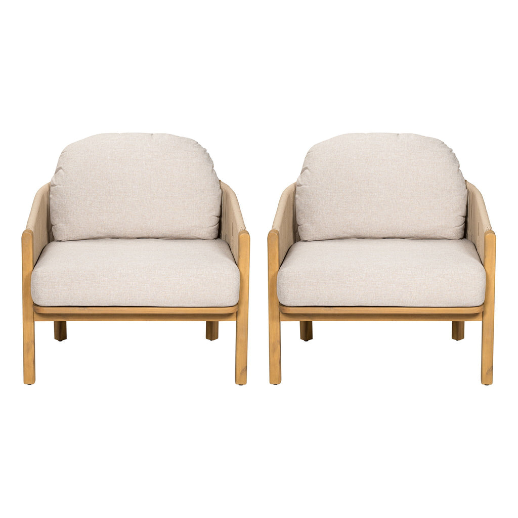 Grotta Outdoor Wood Club Chair Set of 2