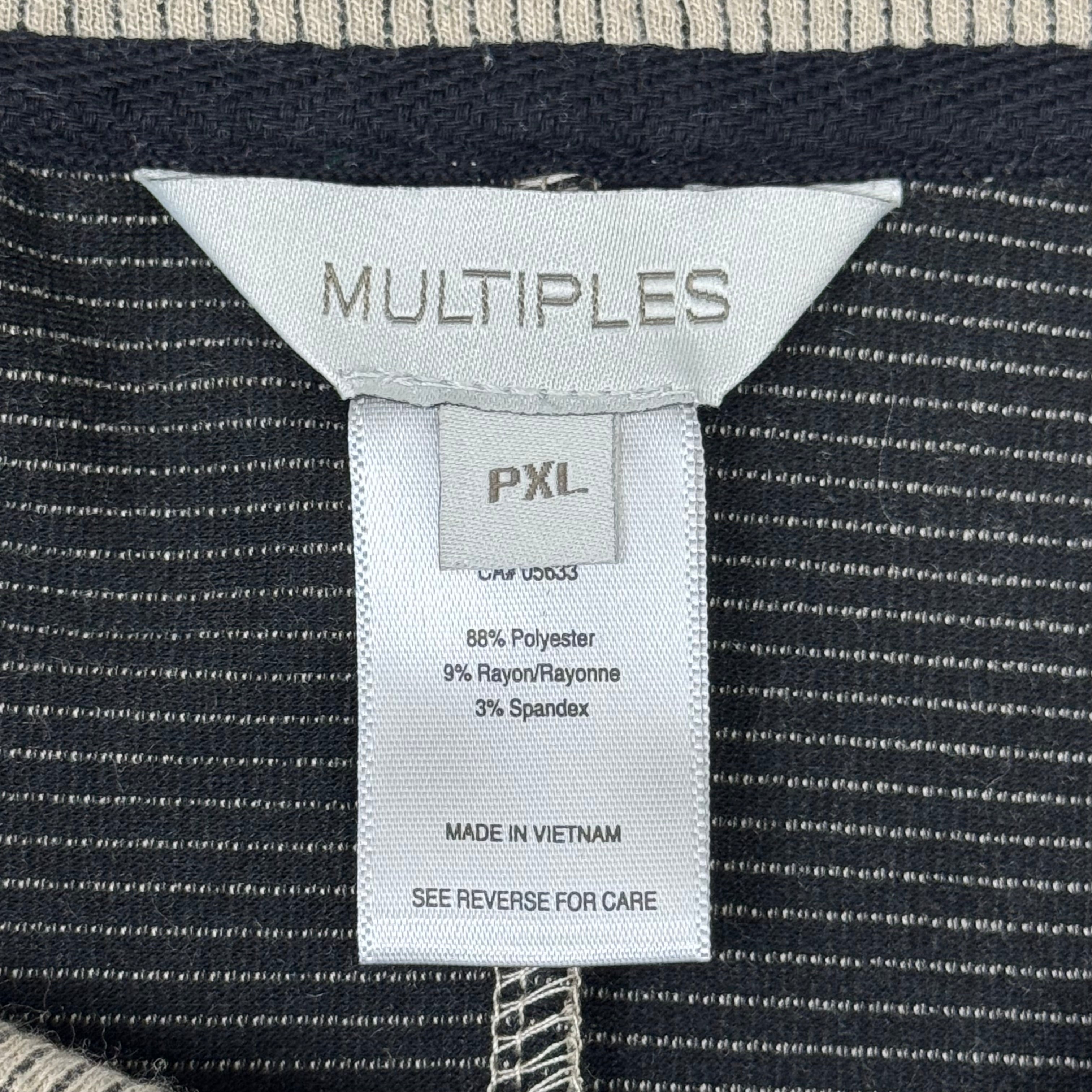 MULTIPLES Zippered Cowl Neck Top Petite Women's Sz PXL Stone M44802TP