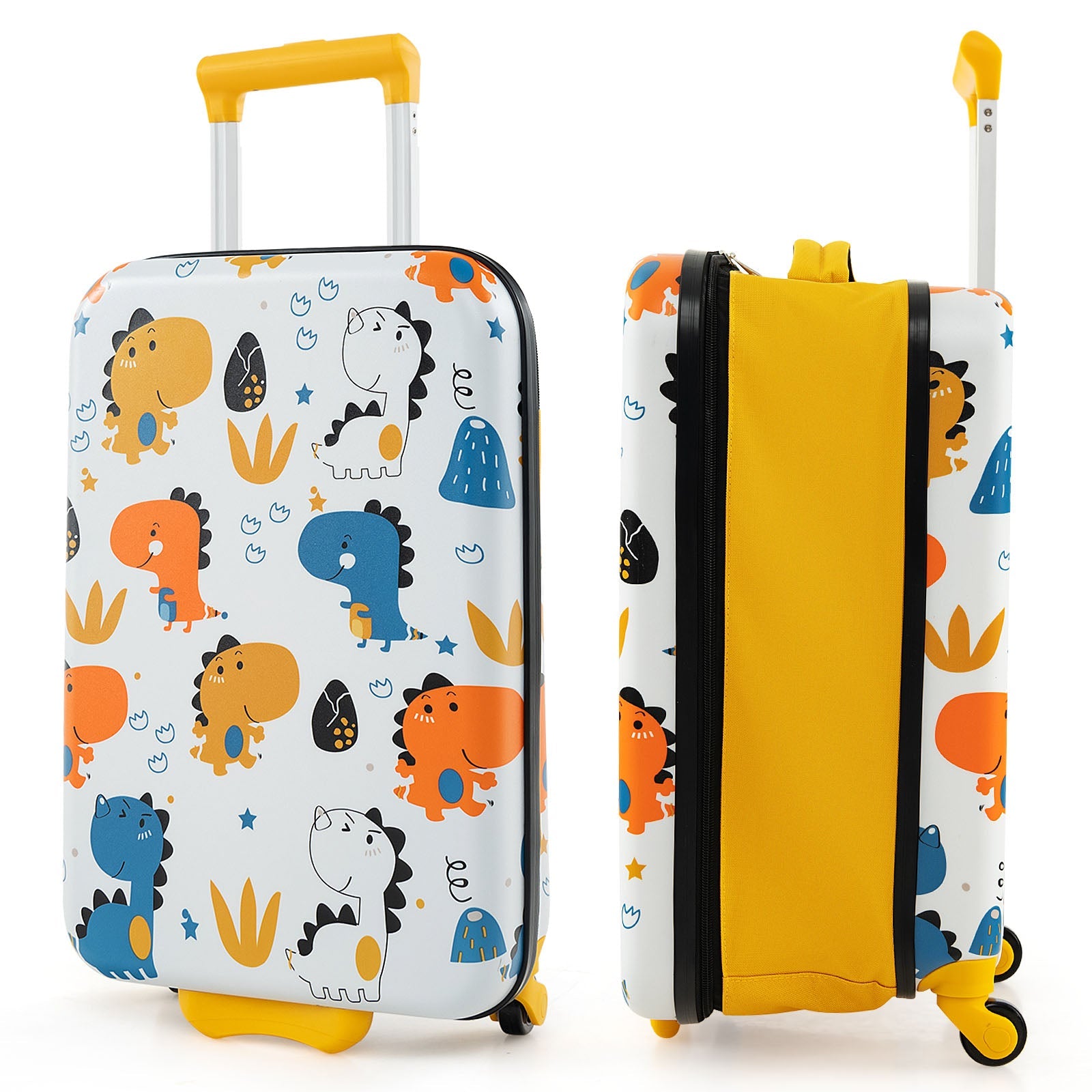 20 Inch Kids Rolling Luggage Foldable Hardshell Carry-on Suitcase on Wheels