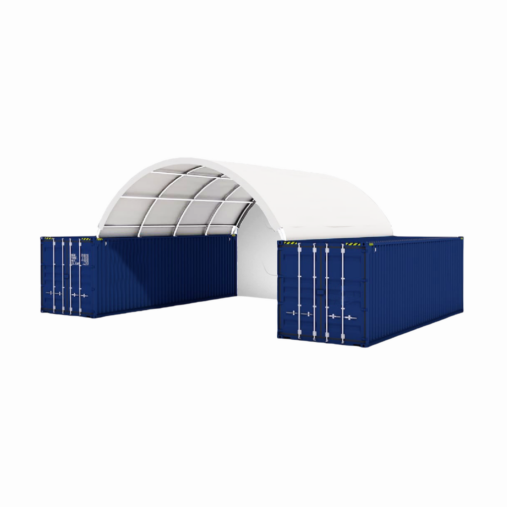 20x20 ft Container Shelter with Closed Back Panel