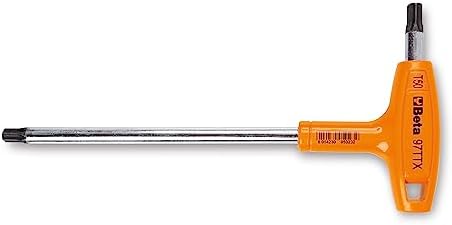 Beta 97TTX T45 Torx Star T-Handle Hex Key Wrench, Made in Italy | High Torque Ergonomic Allen Wrench with Dual Torx Tips | Lanyard Tether Ready | Industrial Strength