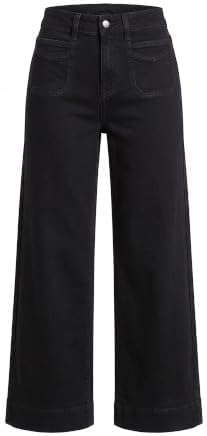 GRAPENT Women's Wide Leg Jeans High Waisted Cropped Stretchy Denim Pants