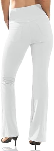VOOVEEYA Women's Bootcut Leggings - Bootleg Yoga Pants Flare with 4 Pockets