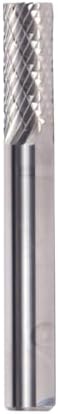 Drill America SB-5 Carbide Burr/Rotary File Cylindrical End-Cut Double Cut for Die Grinder 1/2" Dia. x 1" Cut Length with 1/4" Shank and 2-3/4" Overall Length, DUL Series