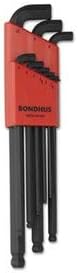 Bondhus Nine-Piece Balldriver Stubby L-Wrench Key Set, Metric