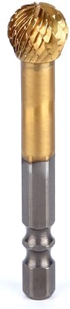 HUHAO Tungsten Carbide Rotary Burr Bit, Double Cut Carbide Burr 1/4" Shank Die Grinder Cutting Burrs Bit for Metal Working & Sturdy