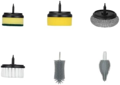 ScrubNinja Electric Spin Scrubber,Cordless Household Cleaning Brush with 4 Replaceable Heads (Six Brush Head Single Accessories)