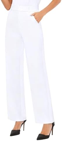 iChosy Womens High Waist Wide Straight Leg Trousers Casual Slacks Dress Pants with Pockets