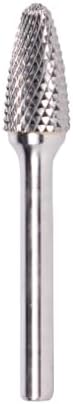 Drill America SF-11 Carbide Burr/Rotary File Tree Radius End Double Cut for Die Grinder 1/8" Dia. x 1/2" Cut Length with 1/4" Shank and 2" Overall Length, DUL Series