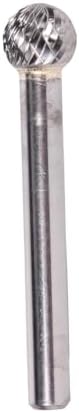 Drill America SD-5 Carbide Burr/Rotary File Ball End Double Cut for Die Grinder 1/2" Dia. x 7/16" Cut Length with 1/4" Shank and 6" Overall Length, DUL Series