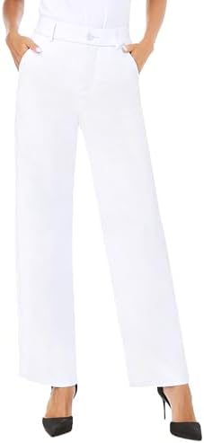 iChosy Womens High Waist Wide Straight Leg Trousers Casual Slacks Dress Pants with Pockets