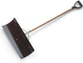 Snow Shovel with Wide 24-inch Steel Blade | 42-inch D-Grip Wood Handle Snow Pusher