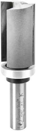 Amana Tool 45467 Carbide Tipped Flush Trim Plunge Template Router Bit 1 Inch Dia x 1-3/4 x 1/2 Shank with Upper Ball Bearing