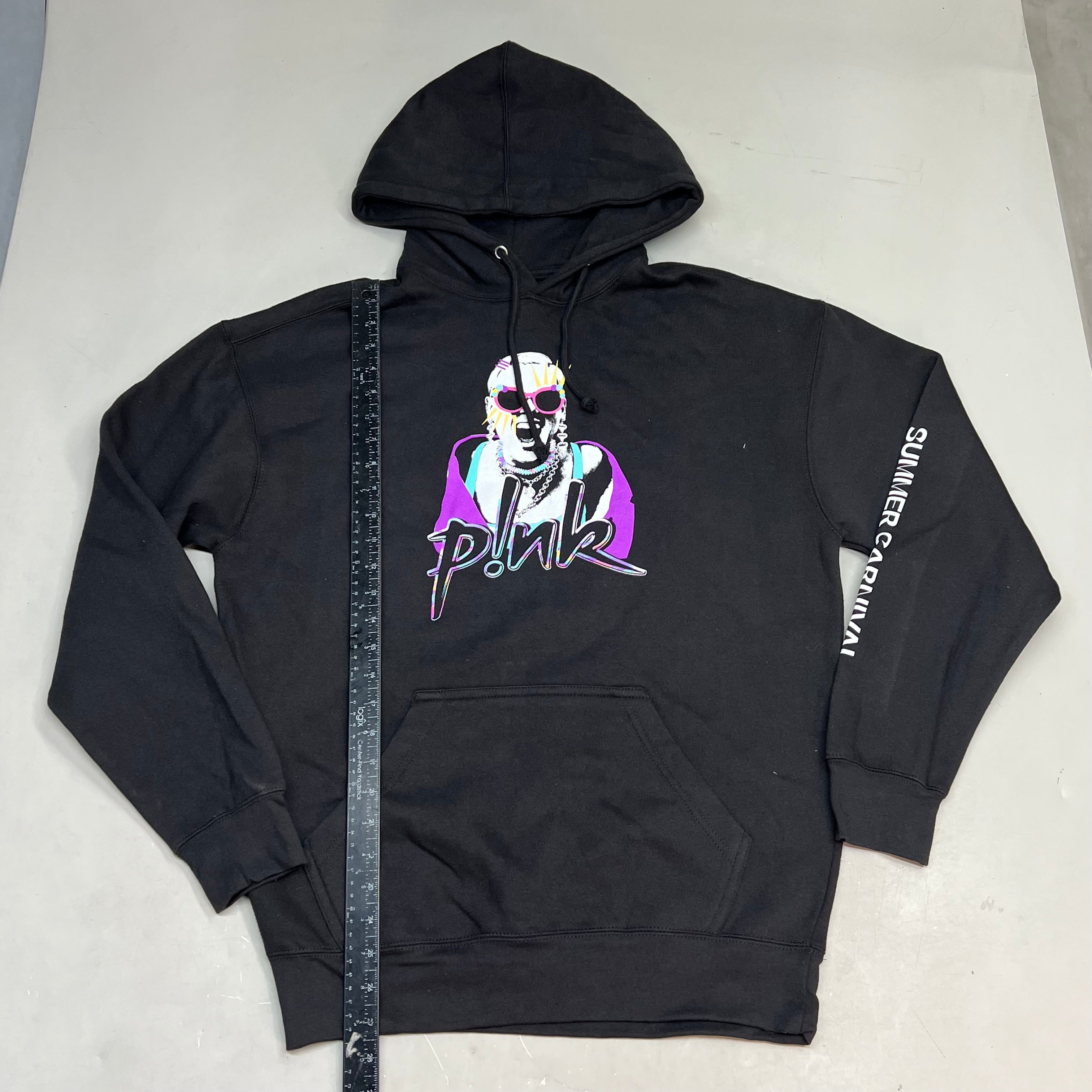 P!NK 2023 Summer Carnival Tour Concert Pull Over Hoodie Women's Sz M Black