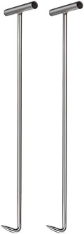 uxcell 2Pcs 26inch T-Handle Meat Boning Hook with Wide Handle, Stainless Steel T Hooks for Kitchen, Butcher Shop, Restaurant, BBQ Tool, Silver