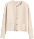 ANRABESS Women's Button Down Cropped Striped Cardigan Sweaters