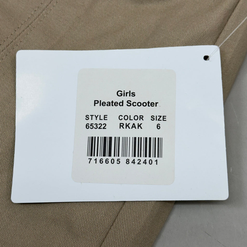 PLUSE UNIFORM (2 PACK) Girls Pleated Skirt w/ Built-in Shorts Youth Girl's Sz 6 Khaki