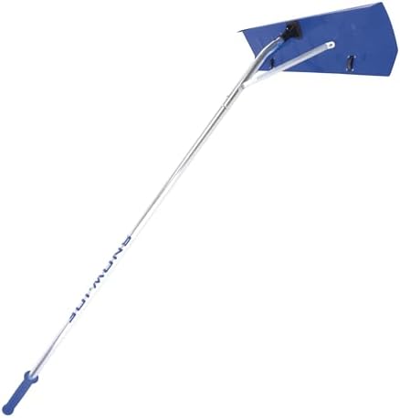 Snow Joe Roof Rake and Snow Removal Tool with 26-Foot Reach and 20-Foot Debris Slide - Ice Remover and Winter Season Accessory for Home, Building, and Garage, RJ207M