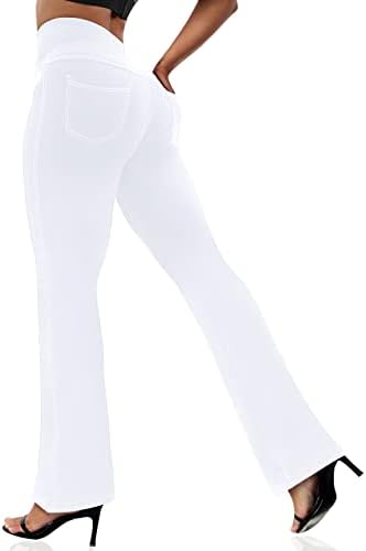 VOOVEEYA Women's Bootcut Leggings - Bootleg Yoga Pants Flare with 4 Pockets