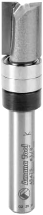 Amana Tool 45475 Carbide Tipped Flush Trim Plunge Template Router Bit 3/8 Dia x 1/2 x 1/4 Inch Shank with 2 Upper Ball Bearings