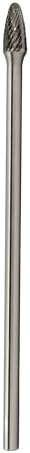 Drill America SF-1 Carbide Burr/Rotary File Tree Radius End Double Cut for Die Grinder 1/4" Dia. x 1/2" Cut Length with 1/4" Shank and 6" Overall Length, DUL Series