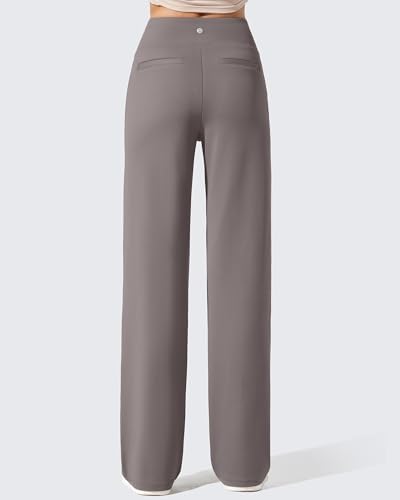 G4Free EverGoing Fleece Lined Wide Leg Pants for Women Dressy Work Casual
