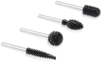 Kutzall 4-Piece Rotary Burr Kit - 1⁄8" Shaft, Very Coarse - Wood Carving Bits for Dremel, Foredom, Ryobi, DeWalt, Milwaukee Tools - Structured Tungsten Carbide