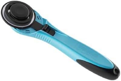 TrueCut Straight Rotary Cutter - 45mm Ergonomic Wheel Cutter for Fabric & Crafting - Left or Right-Handed - Track-and-Guide Ruler - Quilting and Sewing Supplies