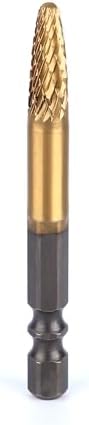 HUHAO Tungsten Carbide Rotary Burr Bit, Double Cut Carbide Burr 1/4" Shank Die Grinder Cutting Burrs Bit for Metal Working & Sturdy