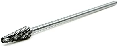 Benchmark Abrasives 6” Taper Shape Radius Double Cut Tungsten Carbide Die Grinder Bits Metal Deburring Tool Rotary Burr, 1/4 Inch Shaft, Engraving Tool for Woodworking Shaping Carving (SL-4)