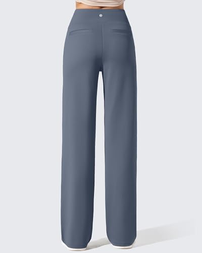 G4Free EverGoing Fleece Lined Wide Leg Pants for Women Dressy Work Casual
