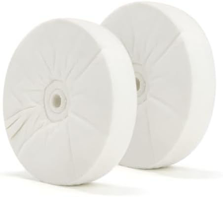 SCOTTCHEN Buffing polishing Wheels Soft Flannel 8 inch (40 Ply) for Bench Grinder Buffer with 5/8" Arbor Hole - 2 Pack