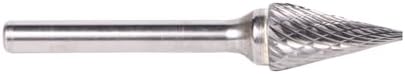 Drill America SM-1 Carbide Burr/Rotary File Cone Pointed End Double Cut for Die Grinder 1/4" Dia. x 1/2" Cut Length with 1/4" Shank and 2" Overall Length, DUL Series